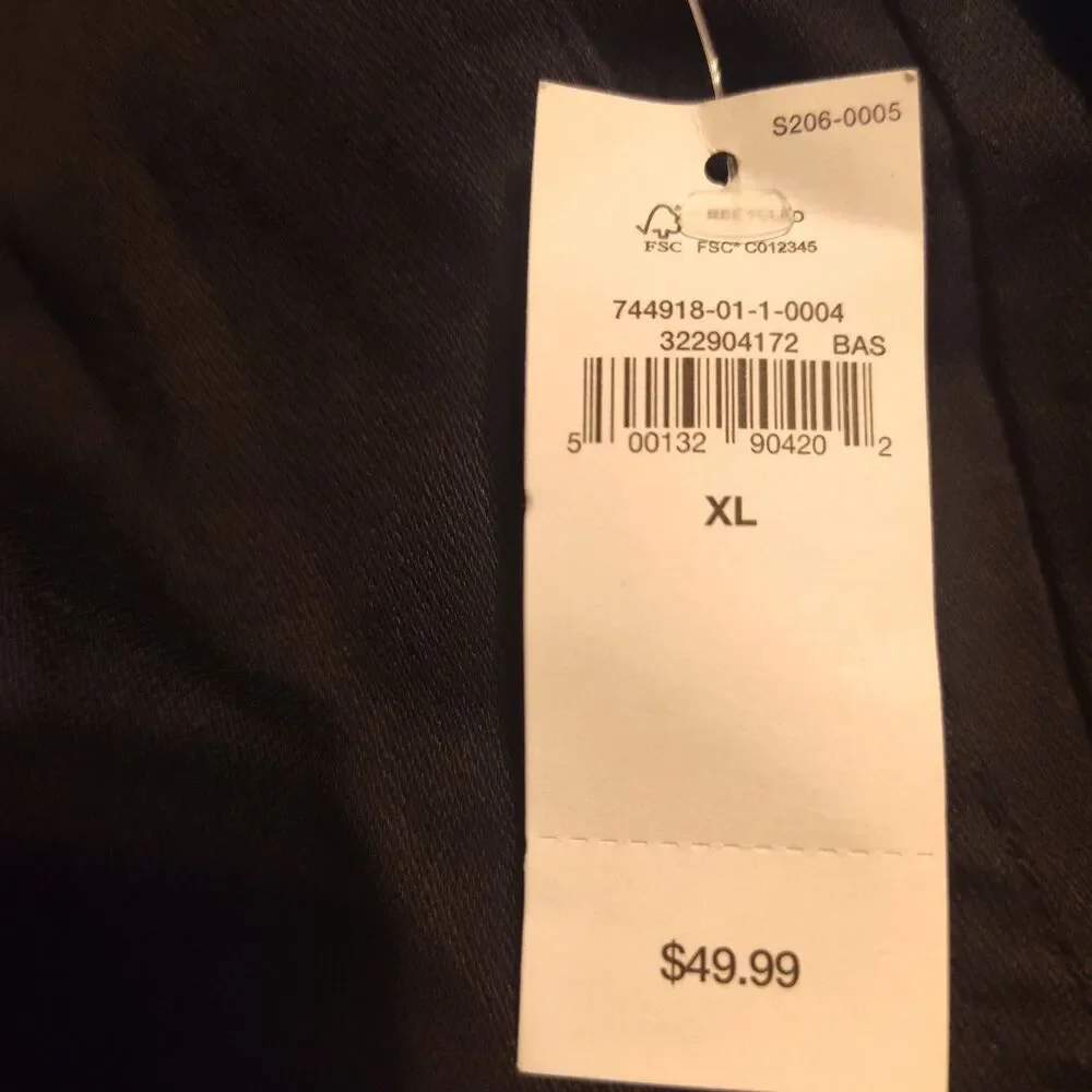 New Gap Pants Size XL Mid Rise Easy Twill Pull On Elastic Drawstring Waist Black